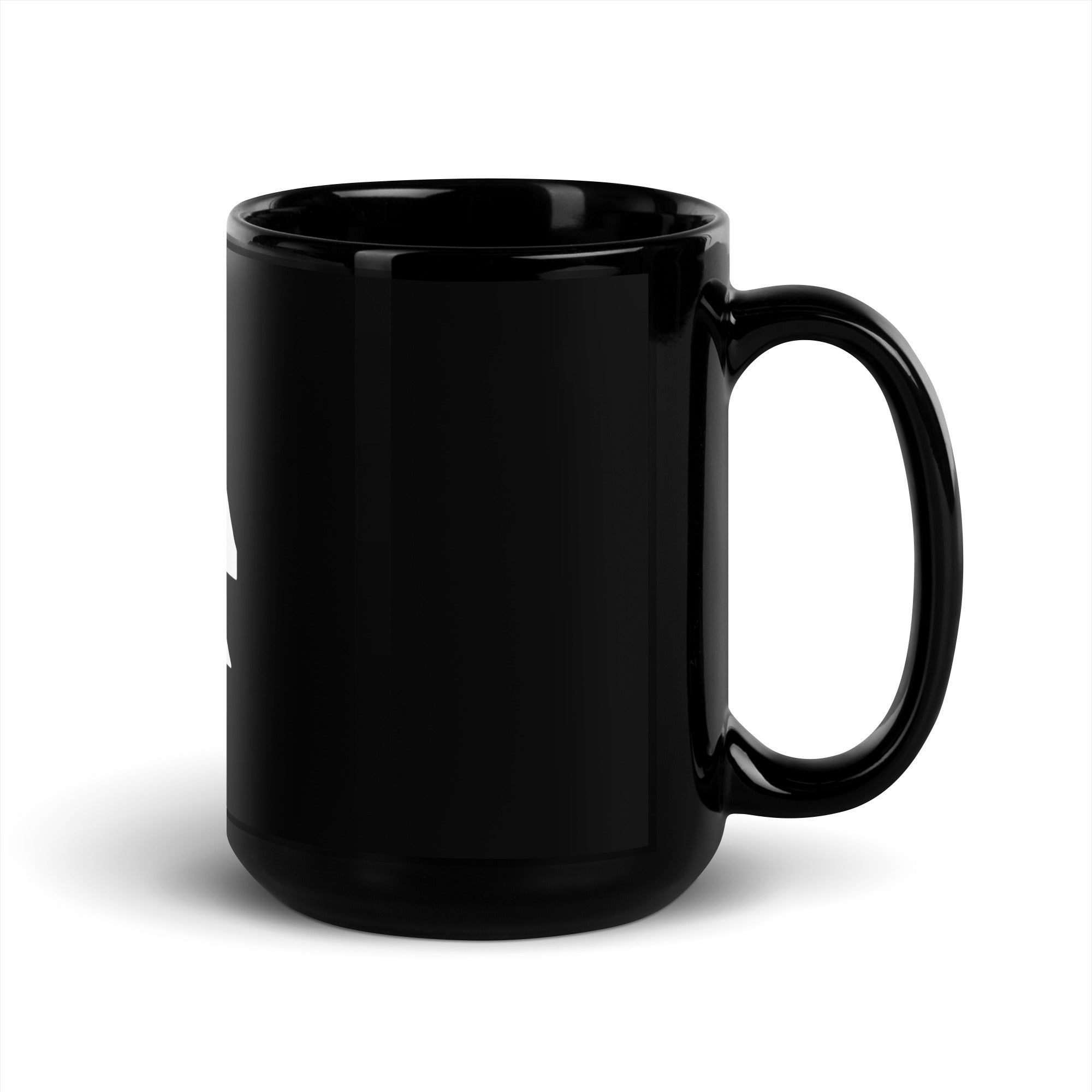 Left view of a PR logo coffee cup with a clean minimalist design